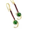 Σκουλαρίκια με πράσινο ίασπι και γρανάτη